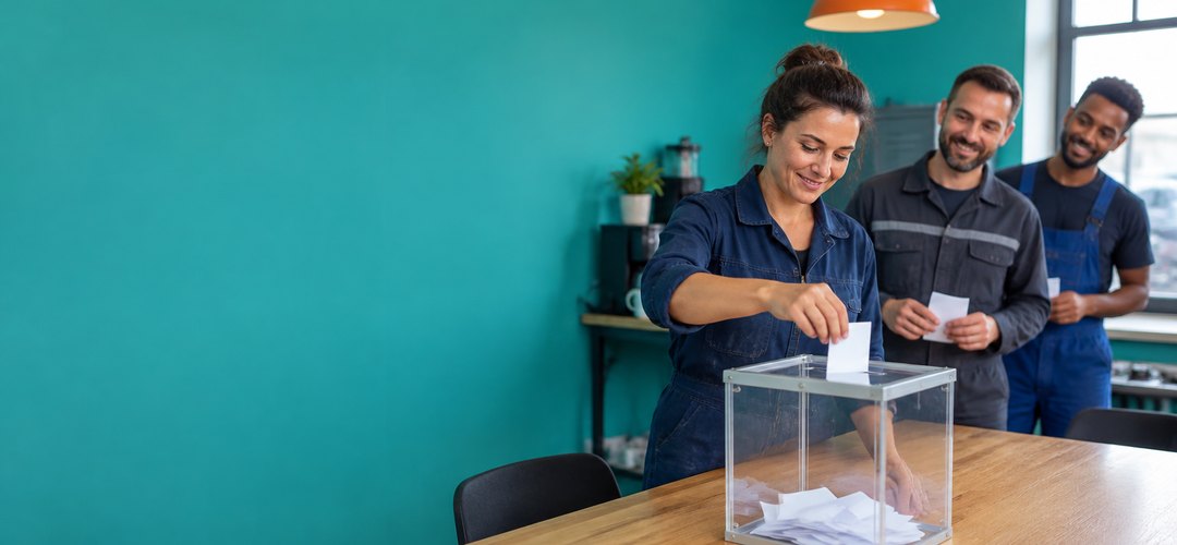 elections-cse-cover-v2 Élections CSE : salariés d'une PME votant dans une urne